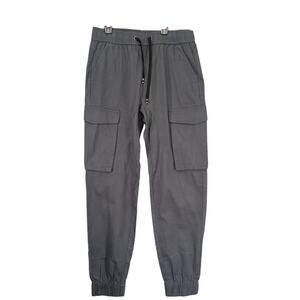 NWT Italymorn Sunrise Men's M Gray Cargo Jogger Pants, Elastic Waist Gorpcore